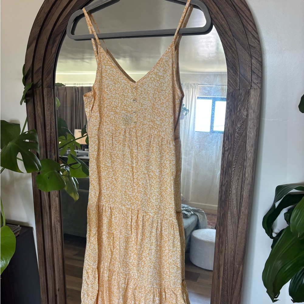 Yellow Floral Flowy Dress
